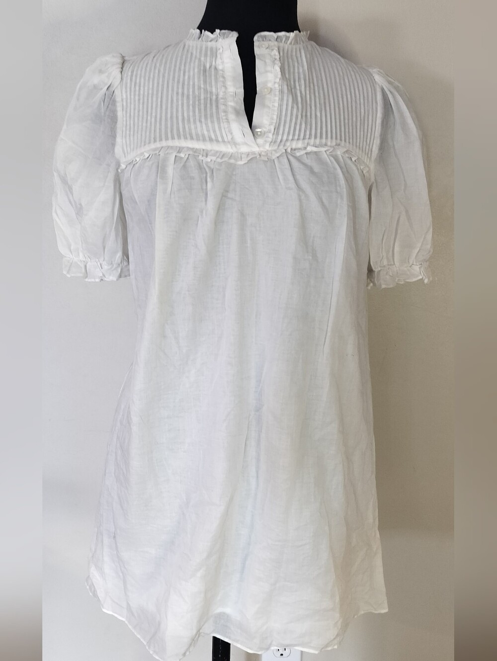 Reformation White Pintuck Mini Dress